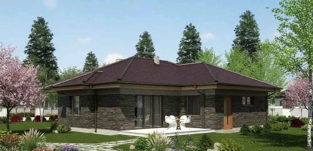 Проект Одноэтажный дом 14 на 14, 127 м2