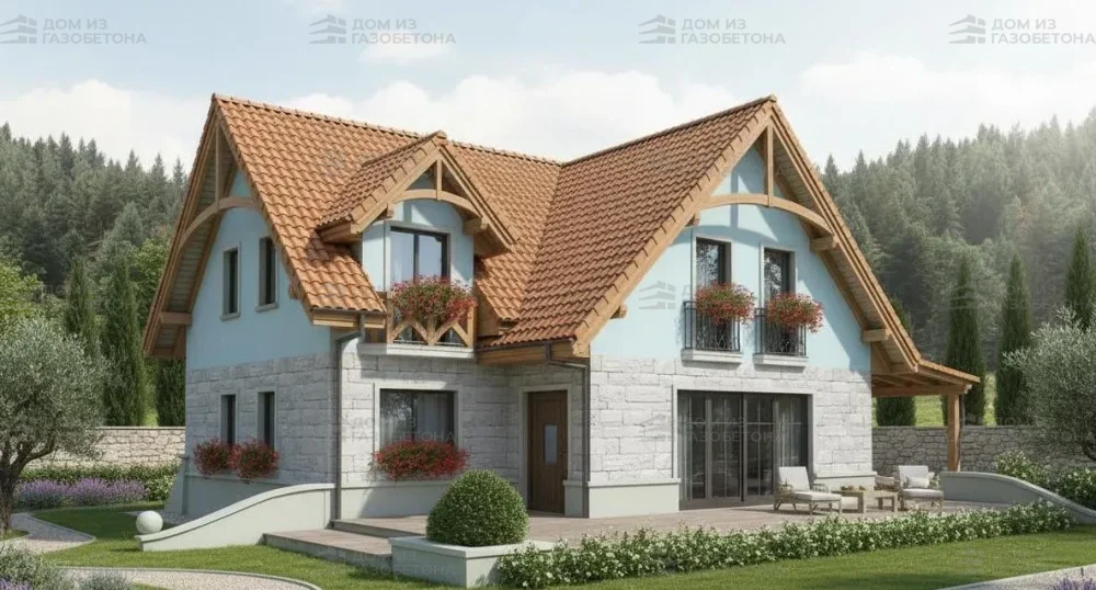 Проект Двухэтажный дом 12 на 11, 177 м2