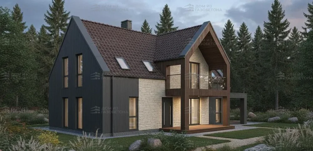 Проект Двухэтажный дом 16 на 14, 199 м2