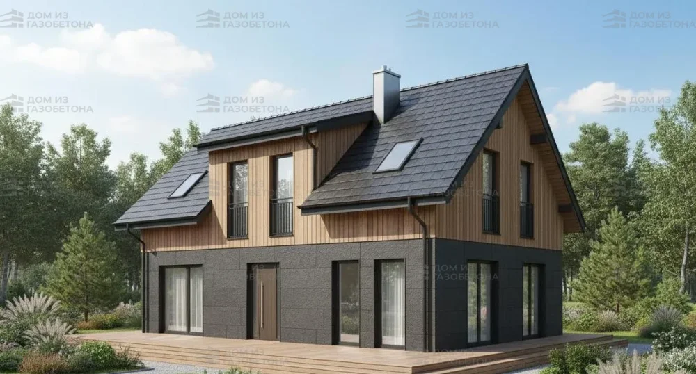 Проект Двухэтажный дом 12 на 9, 122 м2