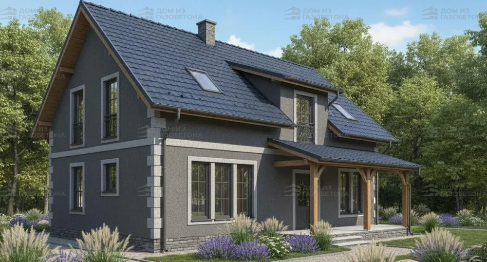 Проект Двухэтажный дом 13 на 13, 190 м2