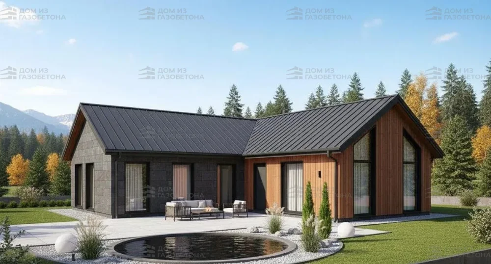 Проект Одноэтажный дом 11 на 16, 136 м2