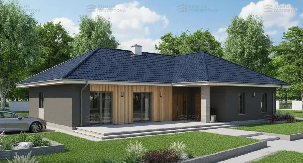 Проект Одноэтажный дом 18 на 14, 174 м2